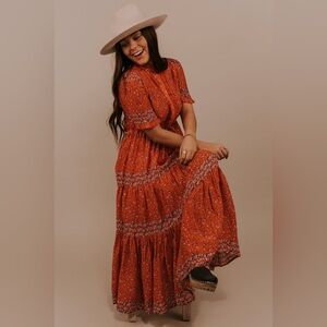 Free People Rare Feelings dress in orange